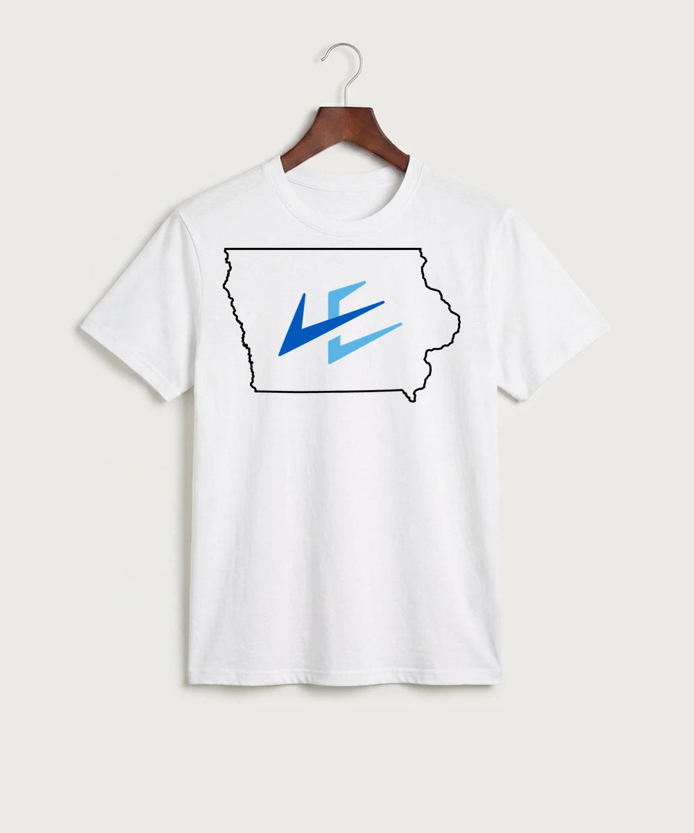 Leading Edge Iowa Team Store - White Port & Co Core Cotton Tee. PC54