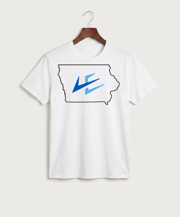 Leading Edge Iowa Team Store - White Port & Co Core Cotton Tee. PC54