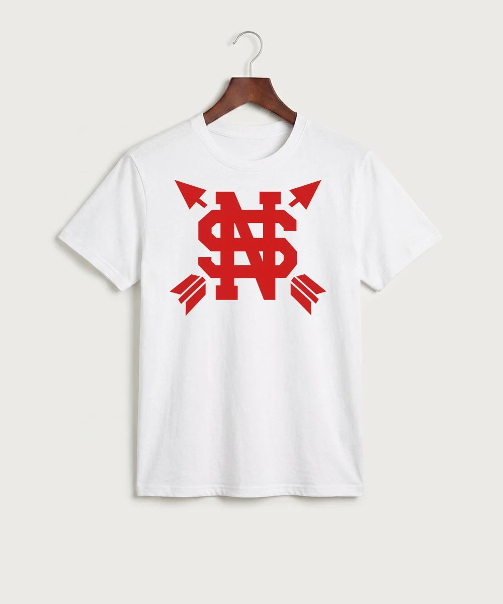 Lancer Archer Club Archery Team Store - White Port & Co Core Cotton Tee. PC54