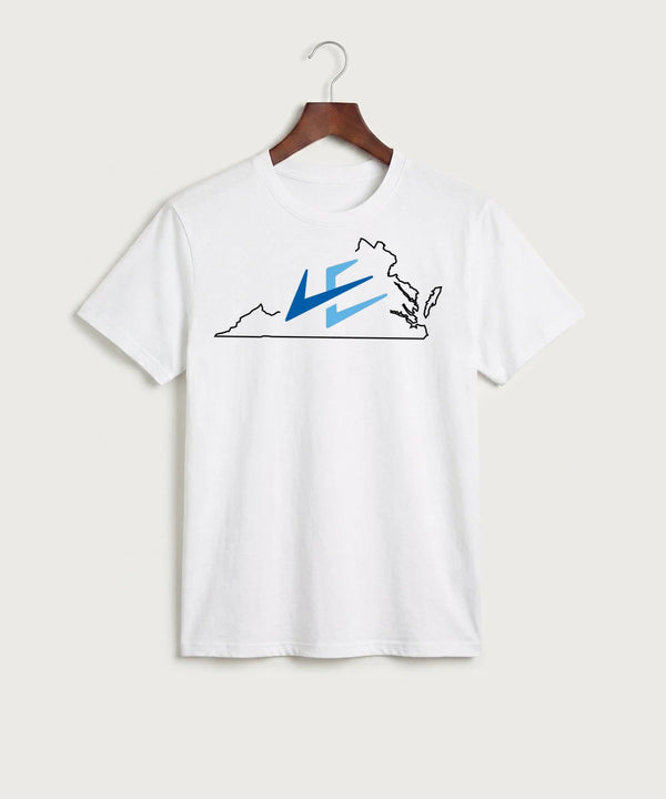 Leading Edge Virginia Team Store - White Port & Co Core Cotton Tee. PC54