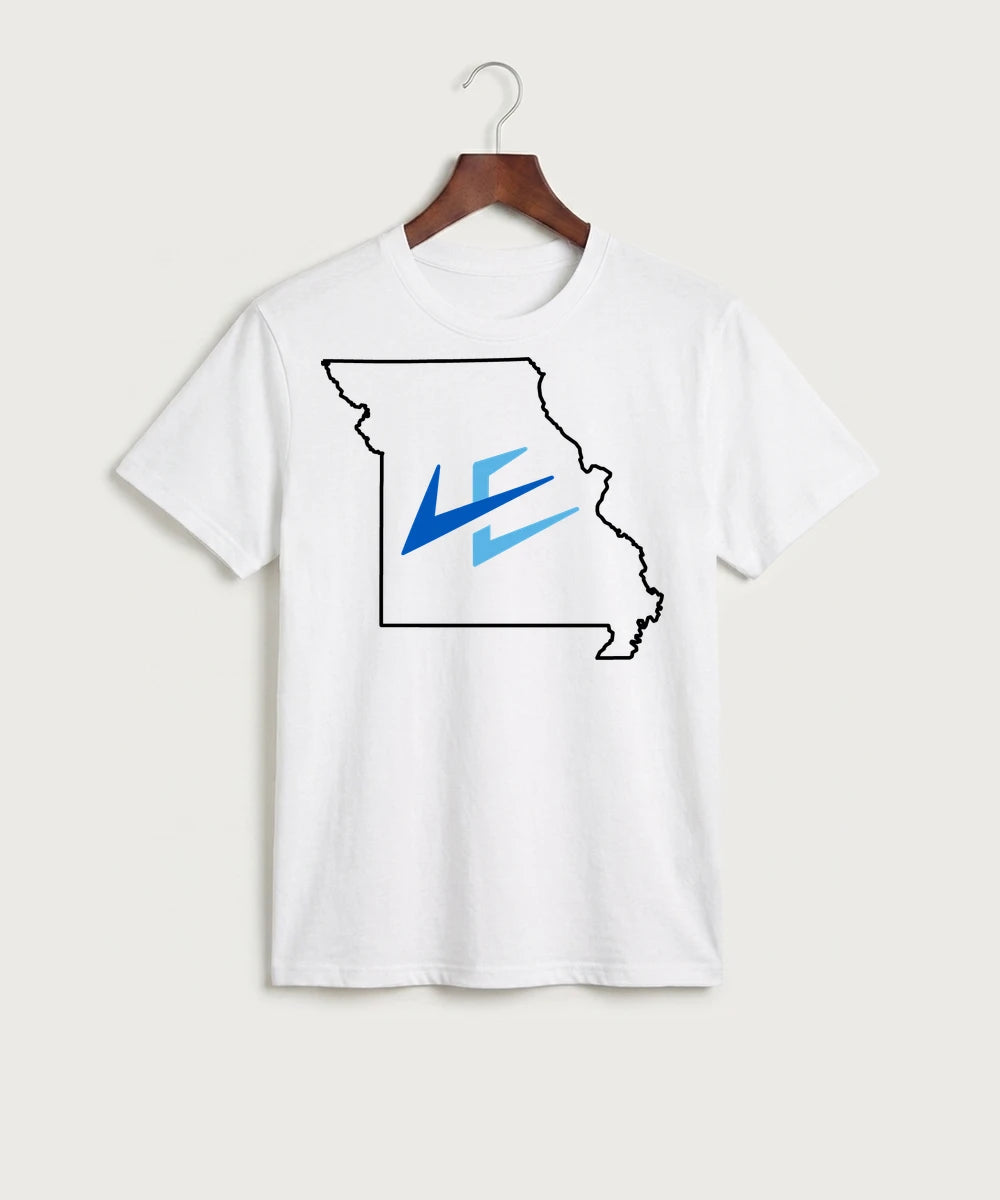 Leading Edge Missouri Team Store - White Port & Co Core Cotton Tee. PC54