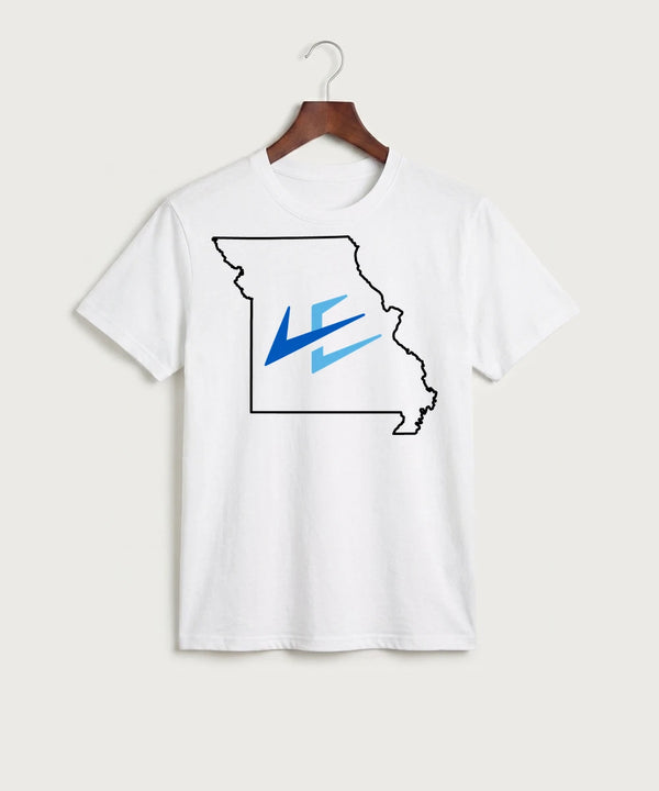 Leading Edge Missouri Team Store - White Port & Co Core Cotton Tee. PC54