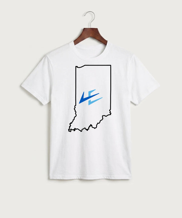 Leading Edge Indiana Team Store - White Port & Co Core Cotton Tee. PC54