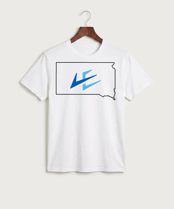 Leading Edge South Dakota Team Store - White Port & Co Core Cotton Tee. PC54