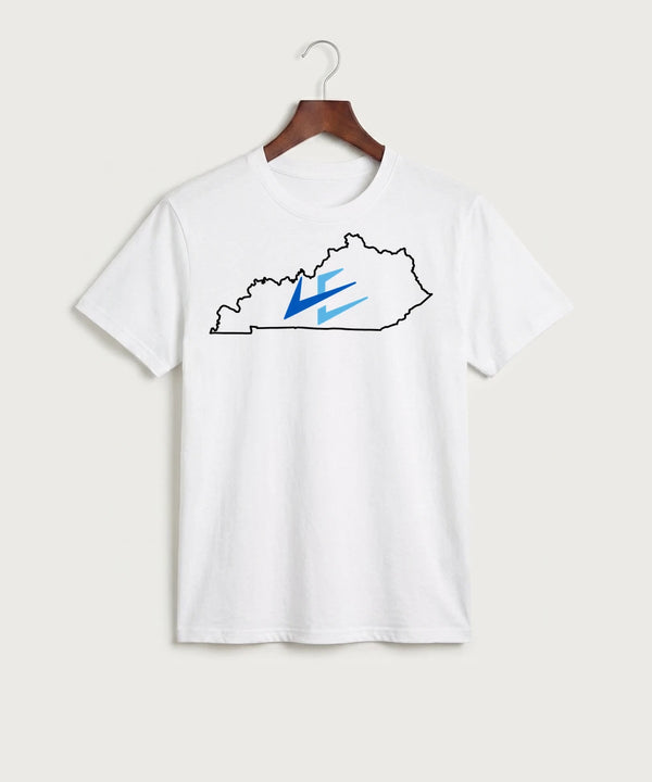 Leading Edge Kentucky Team Store - White Port & Co Core Cotton Tee. PC54