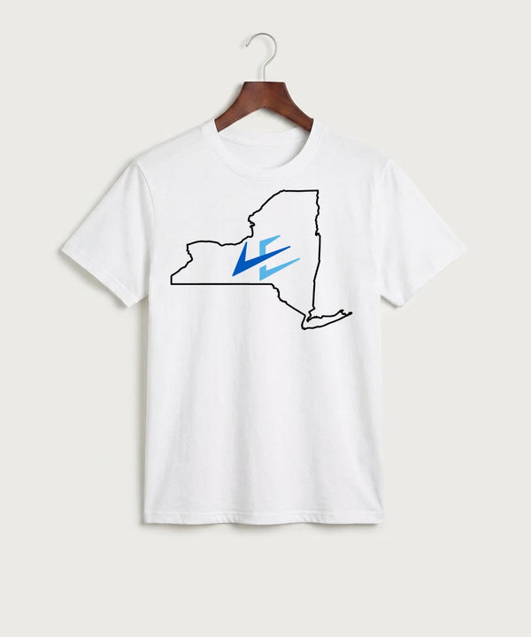 Leading Edge New York Team Store - White Port & Co Core Cotton Tee. PC54