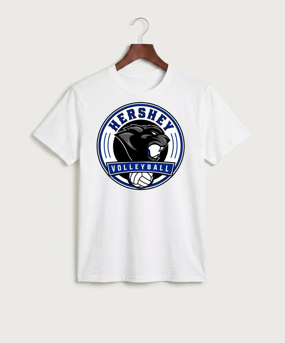 Hershey High School Volleyball Team Store - White Port & Co Core Cotton Tee. PC54