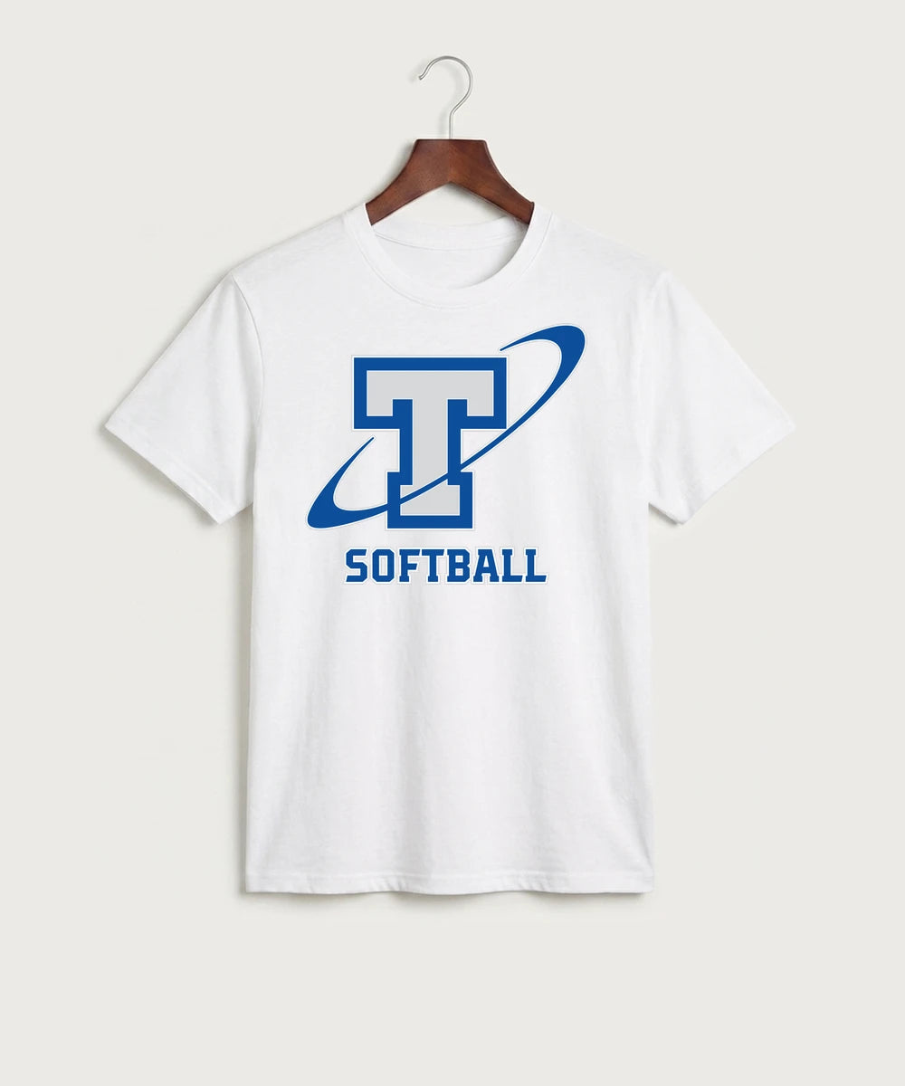 Papillion La Vista South Titan Softball Team Store - White Port & Co Core Cotton Tee. PC54