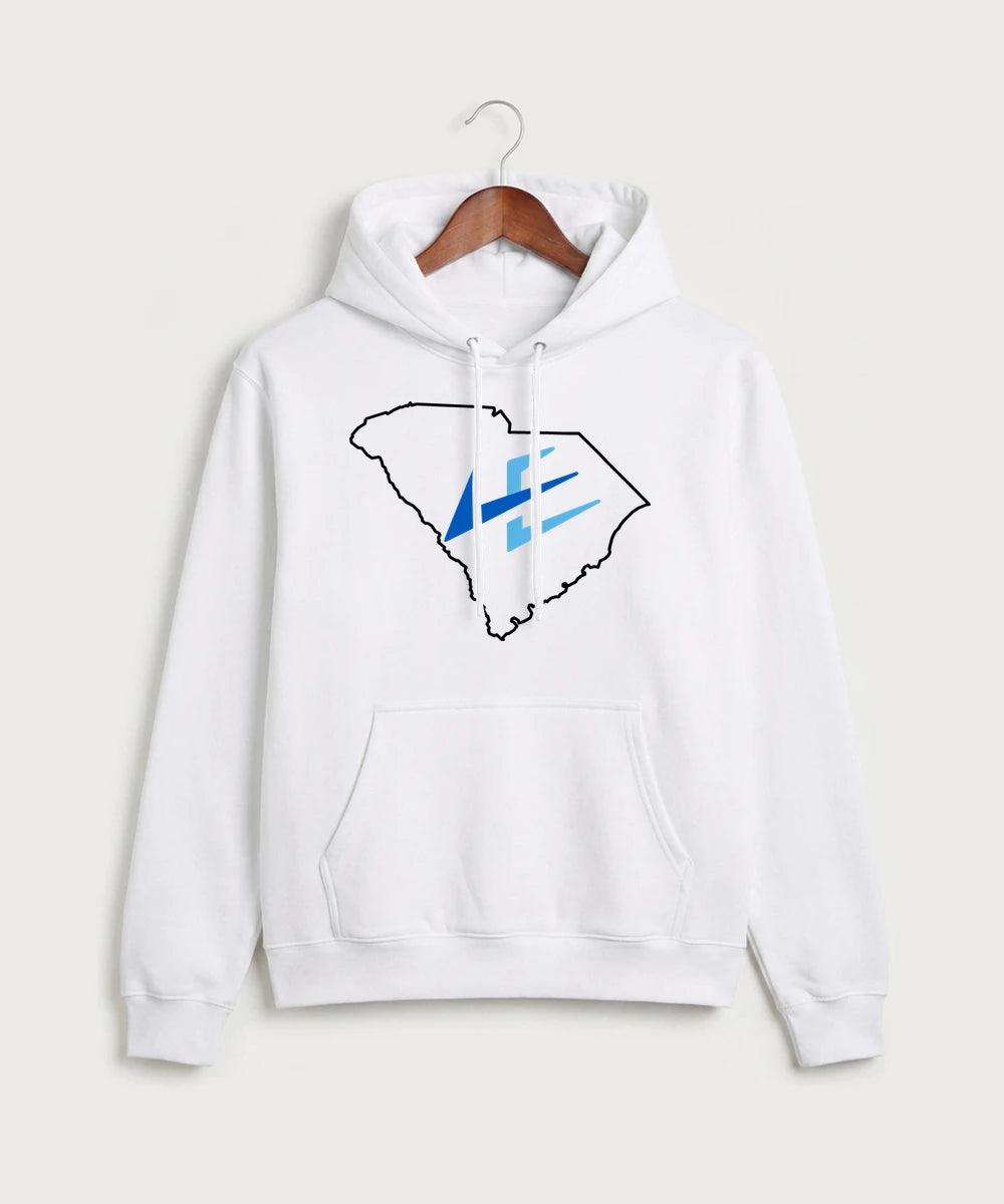 Leading Edge South Carolina Team Store - White Port & Co Core Fleece Pullover Hooded Sweatshirt. PC78H