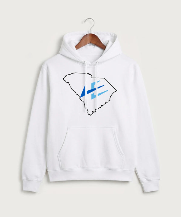 Leading Edge South Carolina Team Store - White Port & Co Core Fleece Pullover Hooded Sweatshirt. PC78H