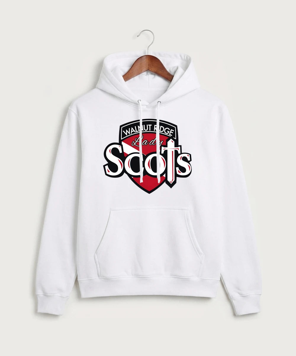 Walnut Ridge High School Basketball Team Store - White Port & Co Core Fleece Pullover Hooded Sweatshirt. PC78H