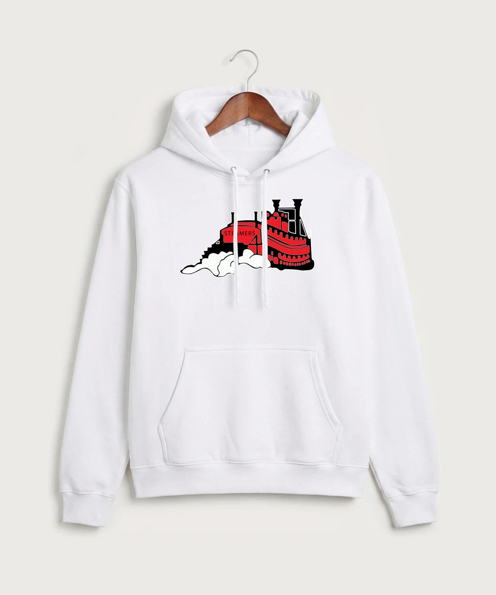 Fulton High School Football (Boys) - White Port & Co Core Fleece Pullover Hooded Sweatshirt. PC78H