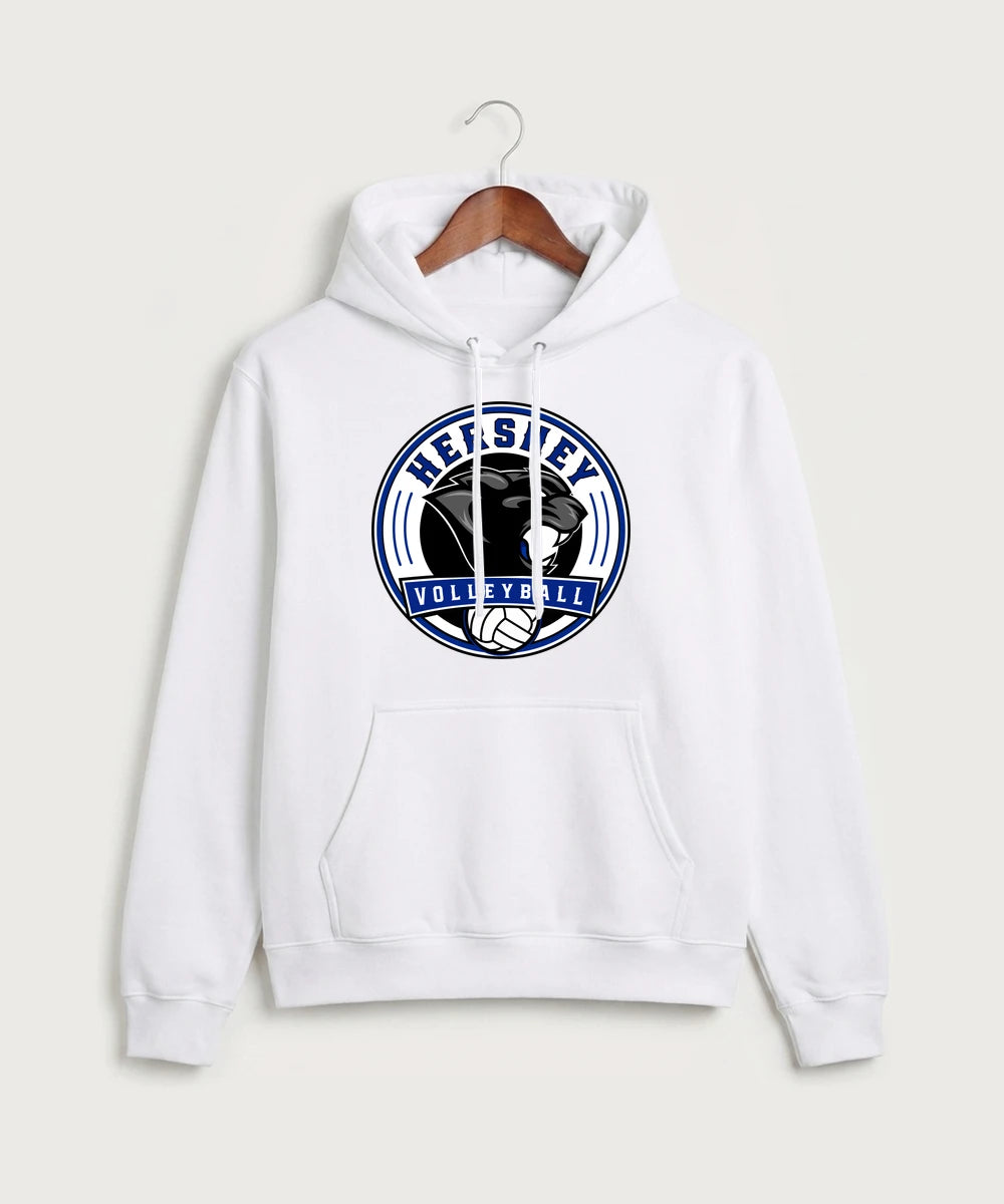 Hershey High School Volleyball Team Store - White Port & Co Core Fleece Pullover Hooded Sweatshirt. PC78H