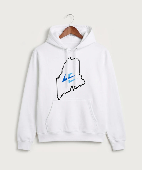 Leading Edge Maine Team Store - White Port & Co Core Fleece Pullover Hooded Sweatshirt. PC78H