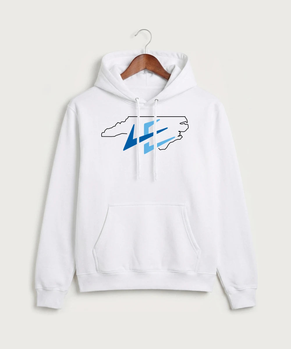 Leading Edge North Carolina Team Store - White Port & Co Core Fleece Pullover Hooded Sweatshirt. PC78H