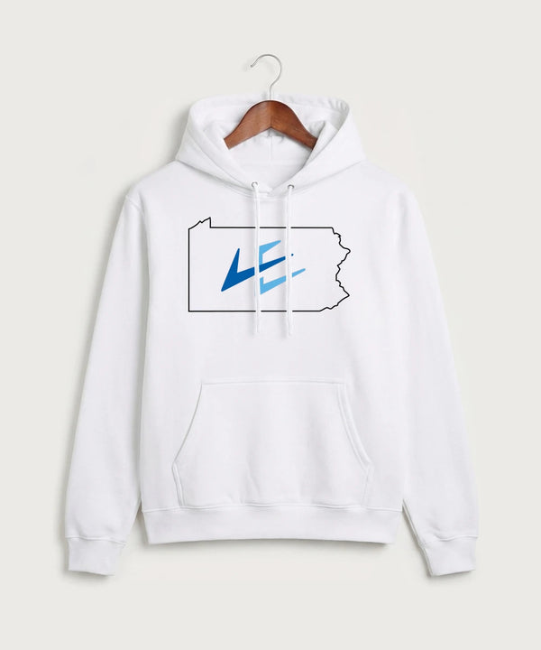 Leading Edge Pennsylvania Team Store - White Port & Co Core Fleece Pullover Hooded Sweatshirt. PC78H