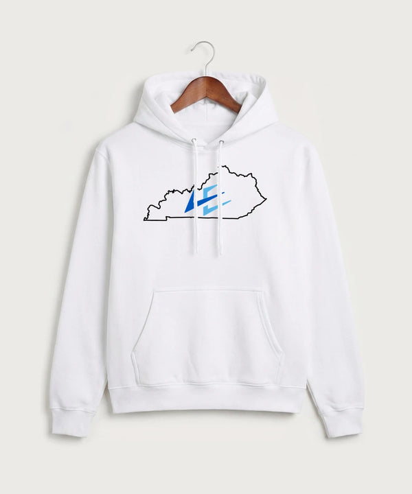 Leading Edge Kentucky Team Store - White Port & Co Core Fleece Pullover Hooded Sweatshirt. PC78H