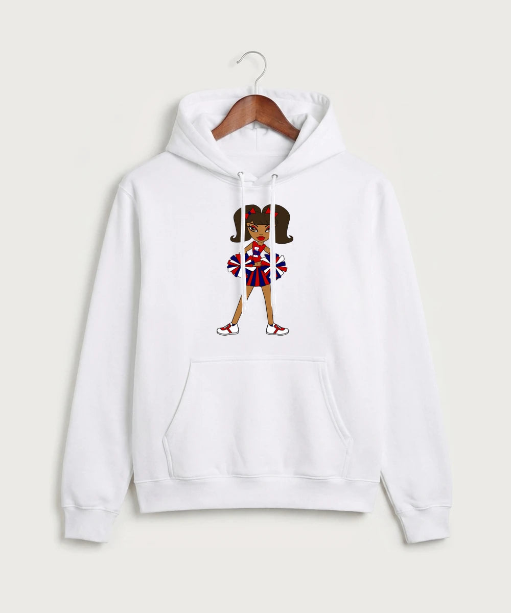 Independence High School Cheer Team - White Port & Co Core Fleece Pullover Hooded Sweatshirt. PC78H