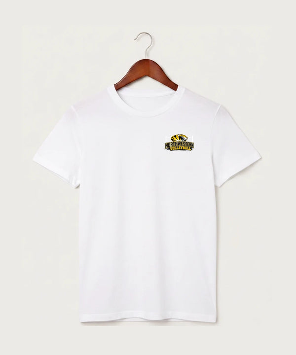 Northwestern Volleyball - White T-Shirt - Left Chest