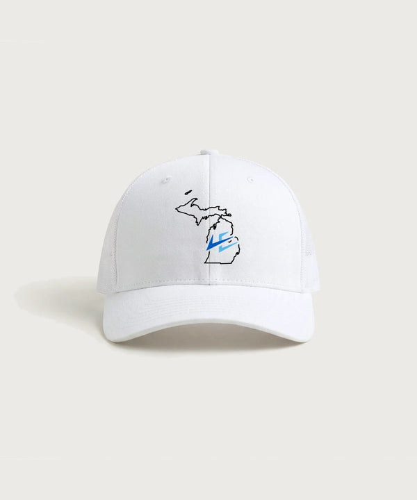 Leading Edge Michigan Team Store - White/ White Sport-Tek Club Trucker Cap STC46