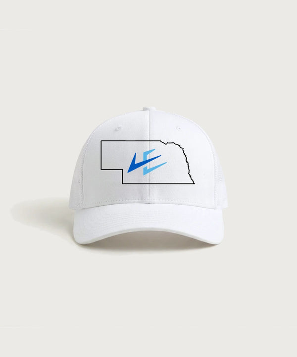 Leading Edge Nebraska Team Store - White/ White Sport-Tek Club Trucker Cap STC46
