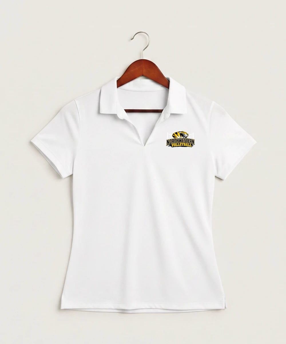 Northwestern Volleyball - White Polo - Left Chest