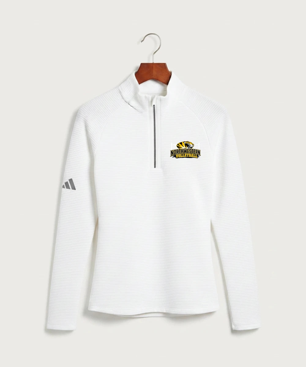Northwestern Volleyball - White Quarter Zip - Left Chest