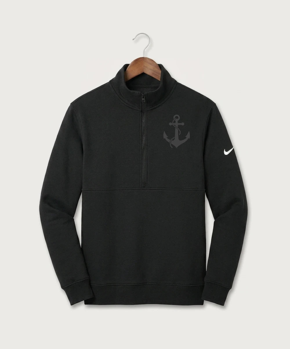 Fulton High School Football (Boys) - Black Nike Club Fleece Sleeve Swoosh 1/2-Zip NKDX6718