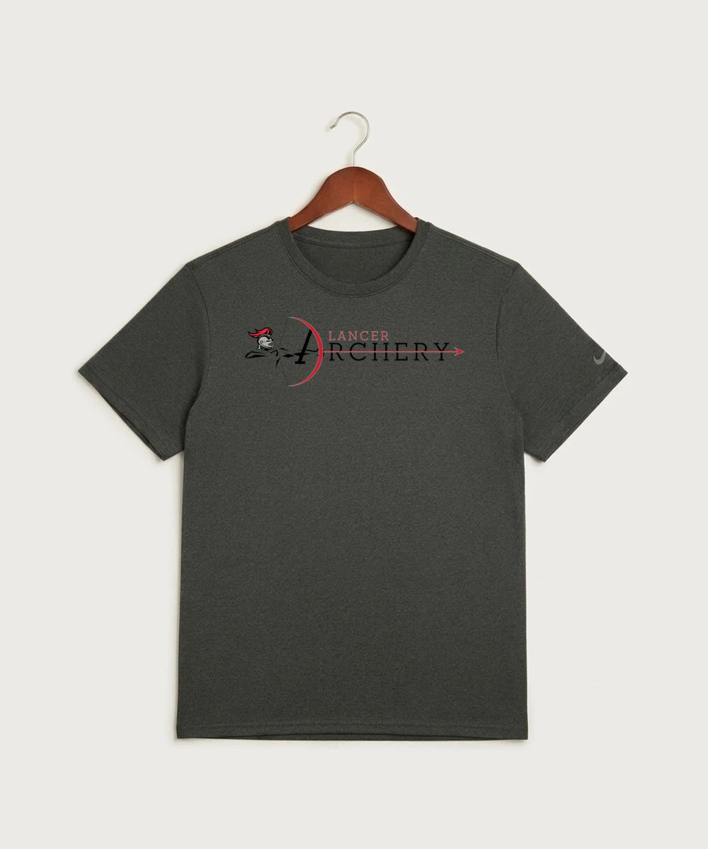 Lancer Archer Club Archery Team Store - Dark Smoke Heather Nike Swoosh Sleeve rLegend Tee NKDX8730