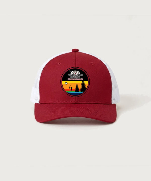 Heart Shot Ministry Archery Team Store - Deep Red/ White Sport-Tek Club Trucker Cap STC46