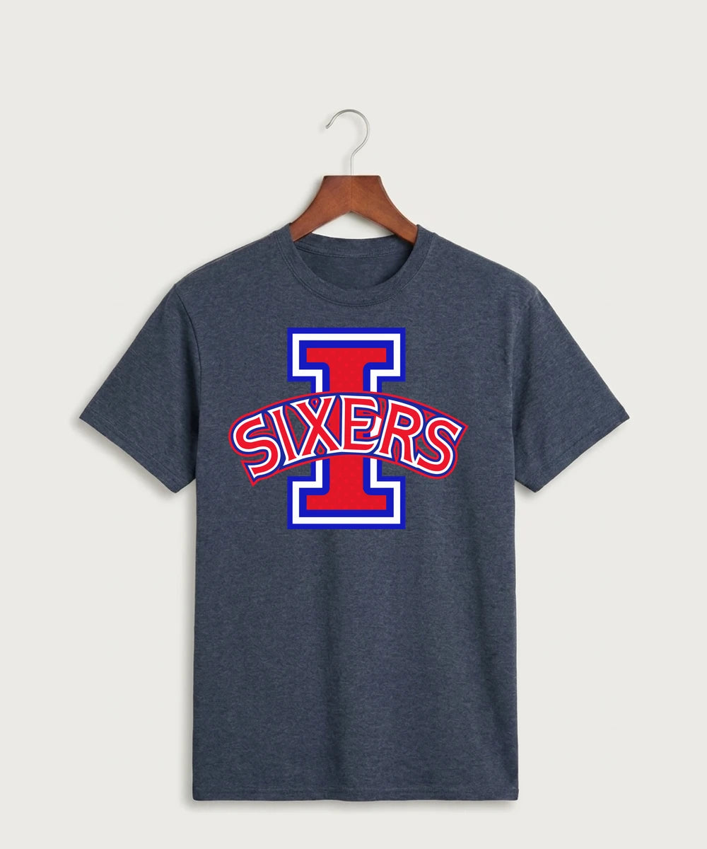 Independence High School Cheer Team - Heather Navy Port & Co Core Cotton Tee. PC54