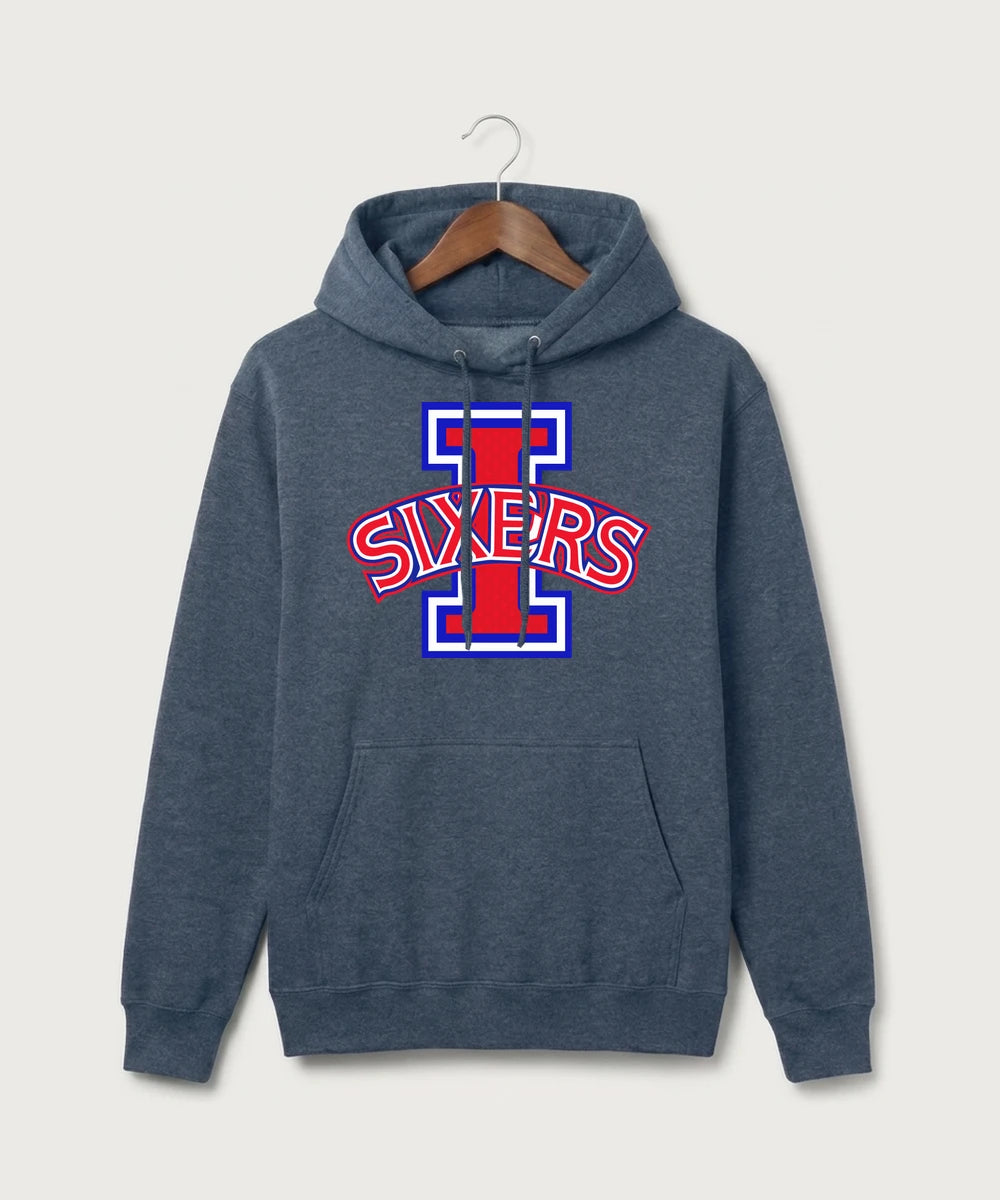 Independence High School Cheer Team - Heather Navy Port & Co Core Fleece Pullover Hooded Sweatshirt. PC78H