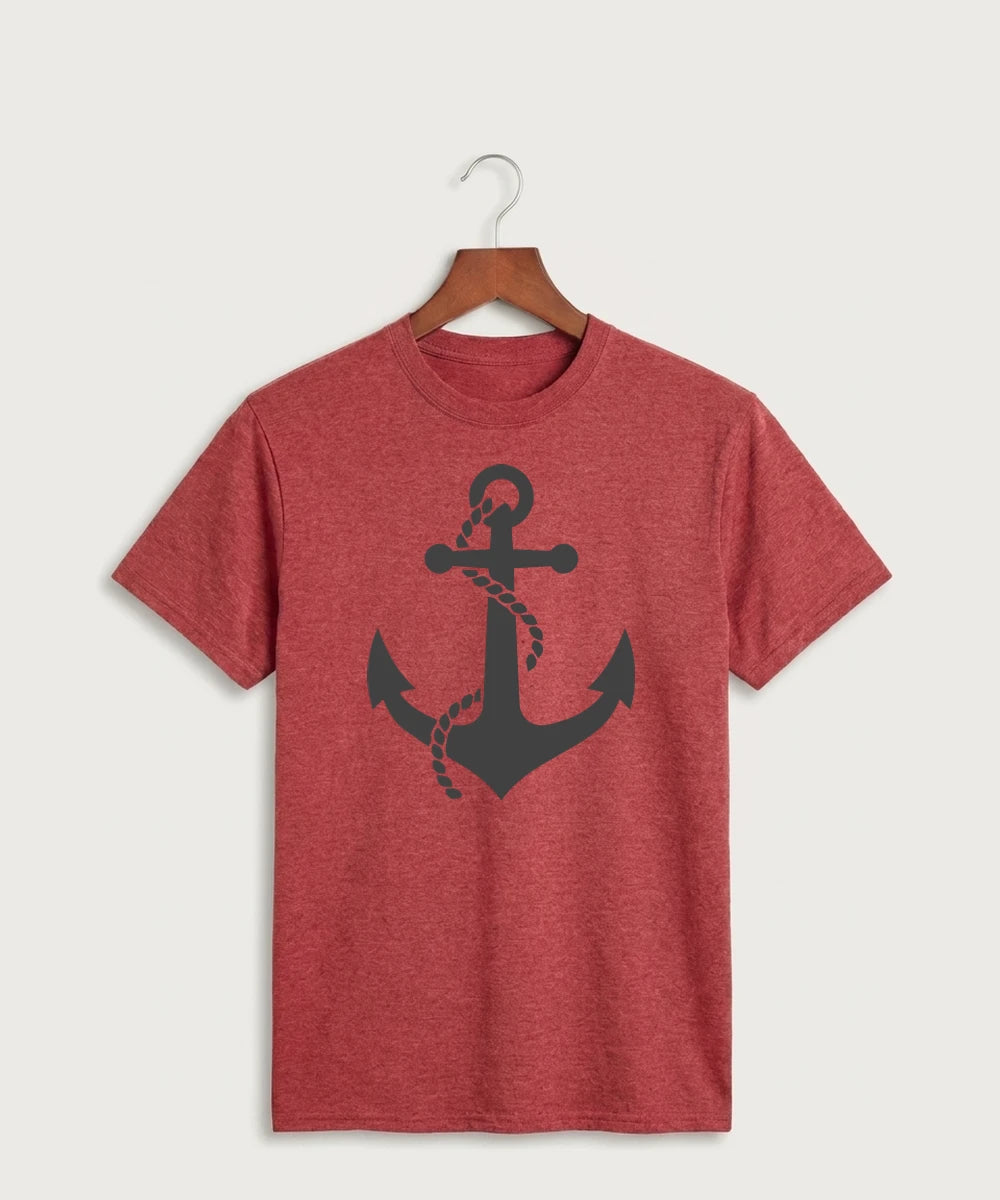 Fulton High School Football (Boys) - Heather Red Port & Co Core Cotton Tee. PC54