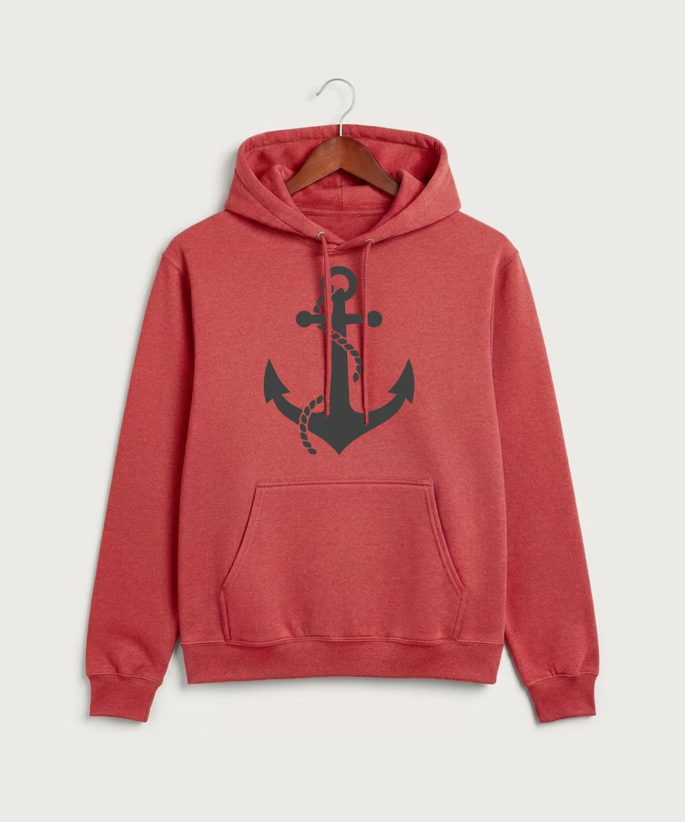 Fulton High School Football (Boys) - Heather Red Port & Co Core Fleece Pullover Hooded Sweatshirt. PC78H
