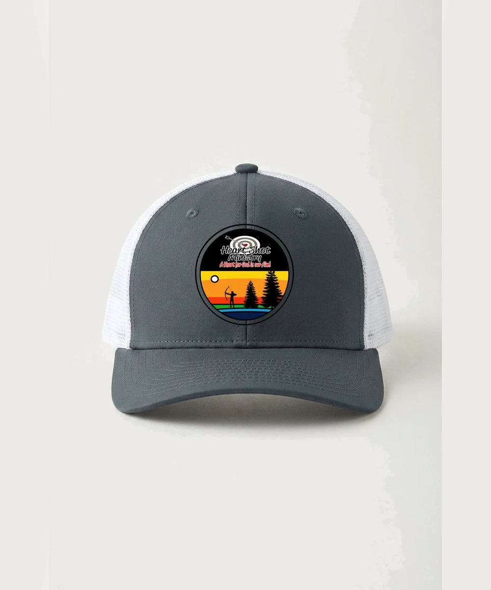 Heart Shot Ministry Archery Team Store - Iron Grey/ White Sport-Tek Club Trucker Cap STC46