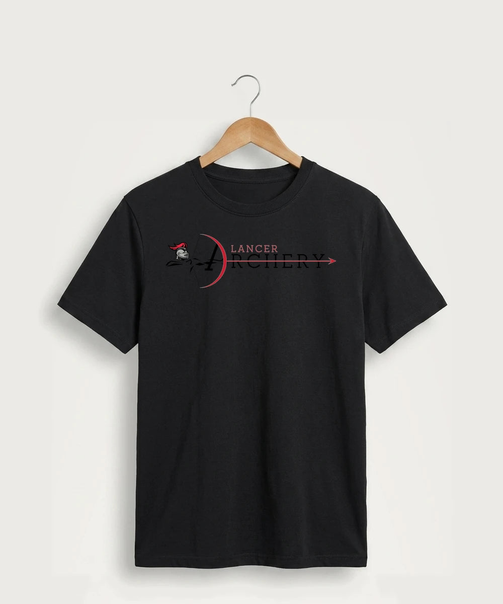 Lancer Archer Club Archery Team Store - Jet Black Port & Co Core Cotton Tee. PC54
