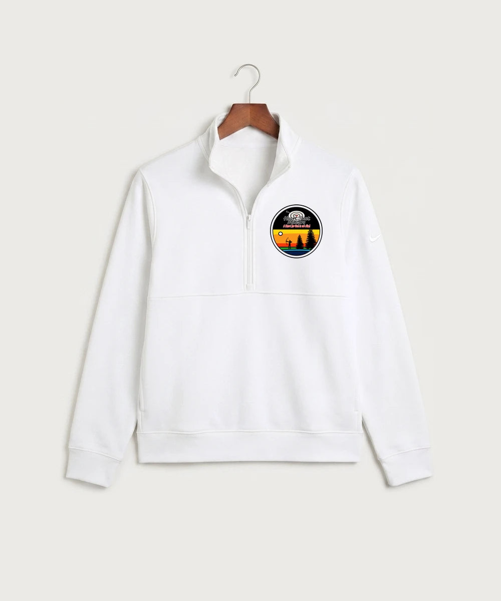 Heart Shot Ministry Archery Team Store - White Nike Club Fleece Sleeve Swoosh 1/2-Zip NKDX6718