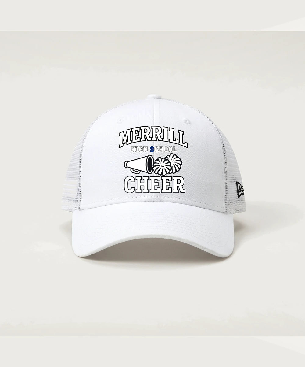 Merrill Dance and Cheer - Flag White/ White New Era - Stretch Mesh Cap. NE1020
