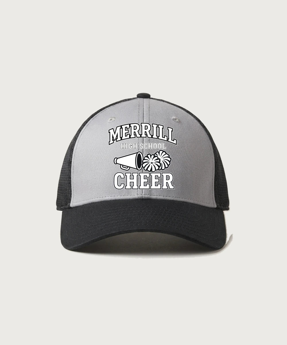 Merrill Dance and Cheer - Grey/ Black New Era - Stretch Mesh Cap. NE1020