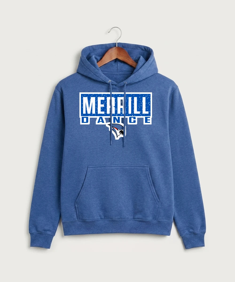 Merrill Dance and Cheer - Heather Royal Port & Co Core Fleece Pullover Hooded Sweatshirt. PC78H