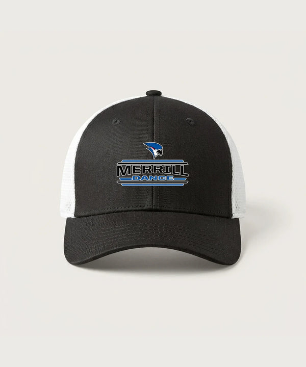 Merrill Dance and Cheer - Black/ White New Era - Stretch Mesh Cap. NE1020