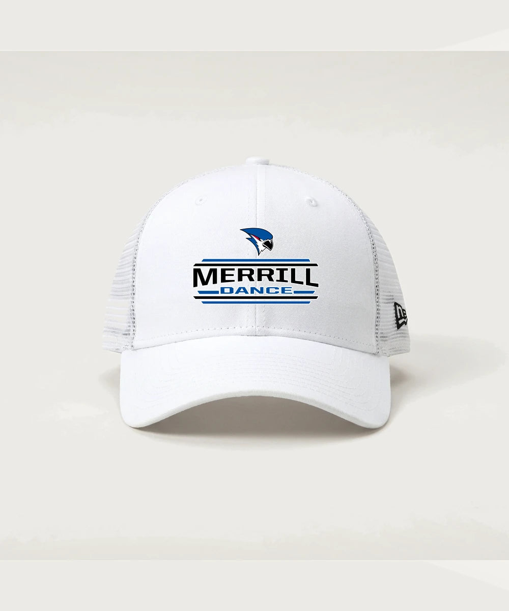 Merrill Dance and Cheer - Flag White/ White New Era - Stretch Mesh Cap. NE1020