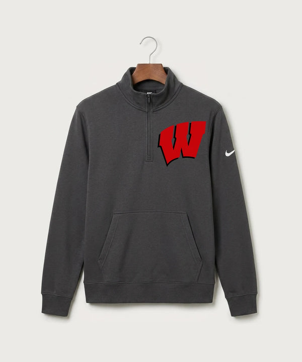 Wisconsin Lutheran High School Football (Boys) - Anthracite Nike Club Fleece Sleeve Swoosh 1/2-Zip NKDX6718