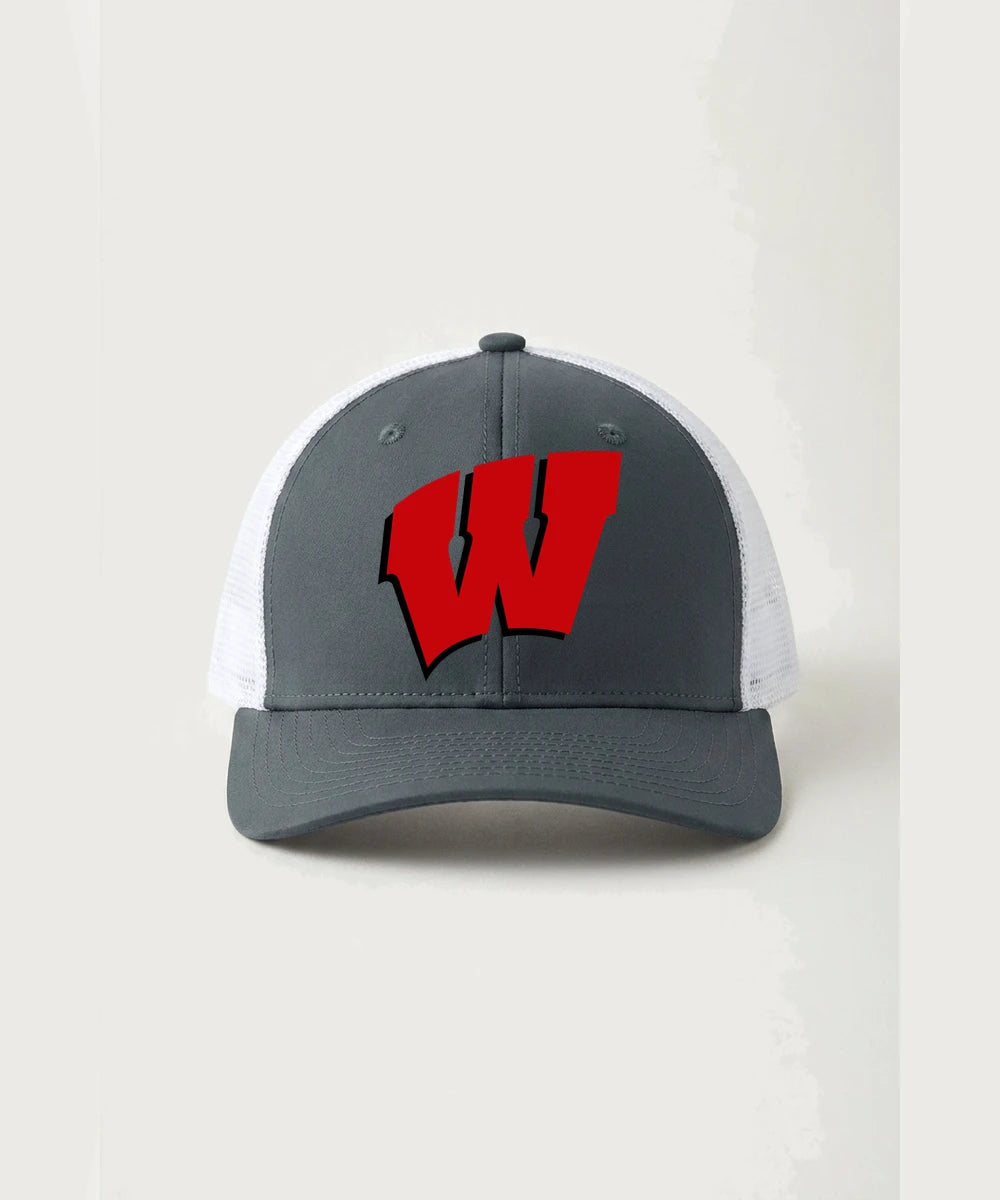 Wisconsin Lutheran High School Football (Boys) - Iron Grey/ White Sport-Tek Club Trucker Cap STC46