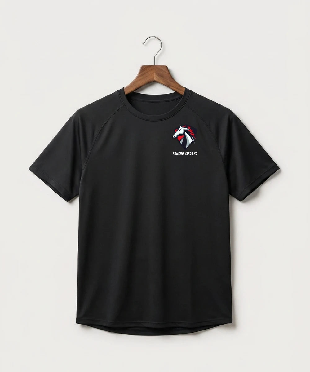 Rancho Verde Cross Country - Black Tee - Left Chest