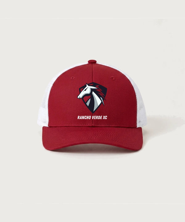 Rancho Verde XC - Deep Red/ White Sport-Tek Club Trucker Cap STC46