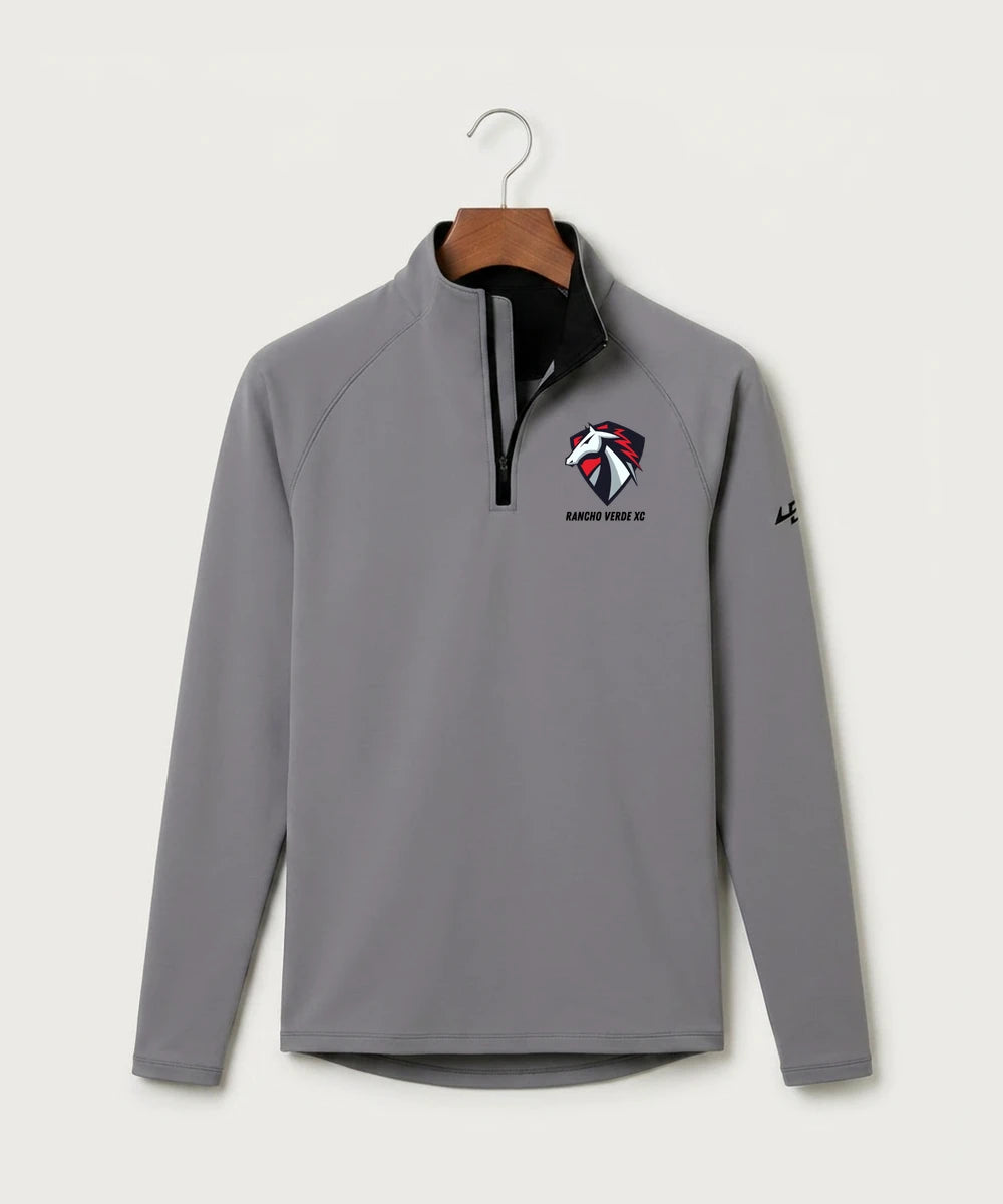 Rancho Verde Cross Country - Gray Quarter Zip - Left Chest