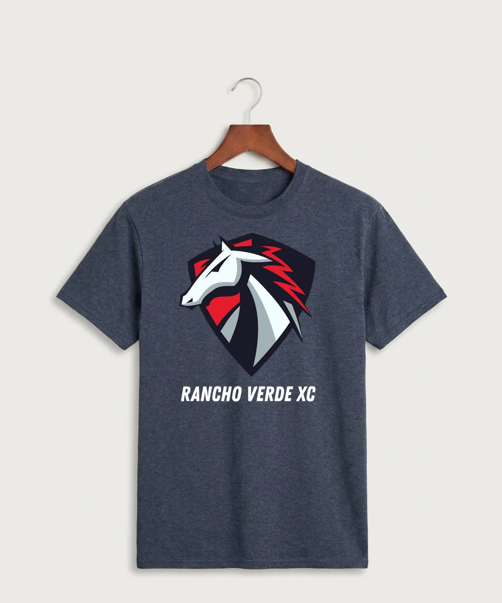 Rancho Verde XC - Heather Navy Port & Co Core Cotton Tee. PC54