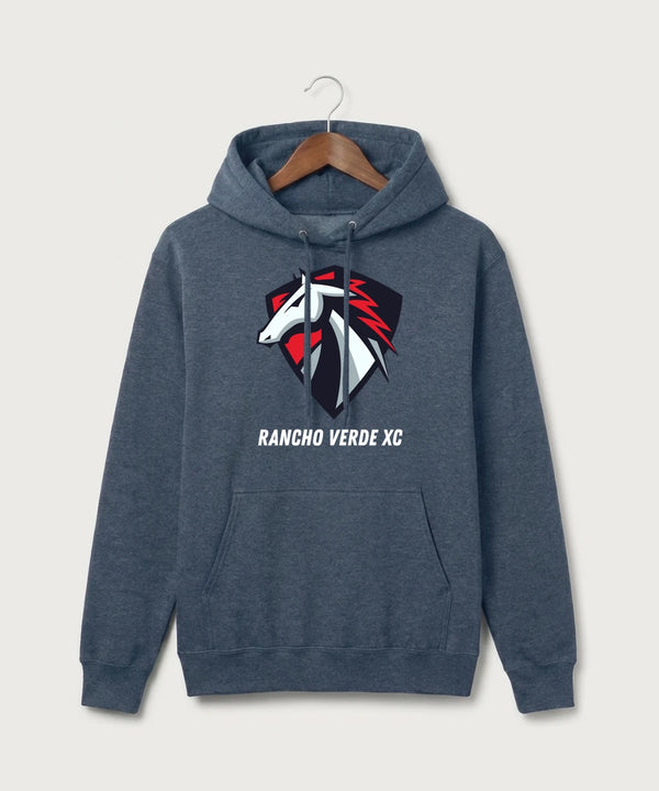 Rancho Verde XC - Heather Navy Port & Co Core Fleece Pullover Hooded Sweatshirt. PC78H