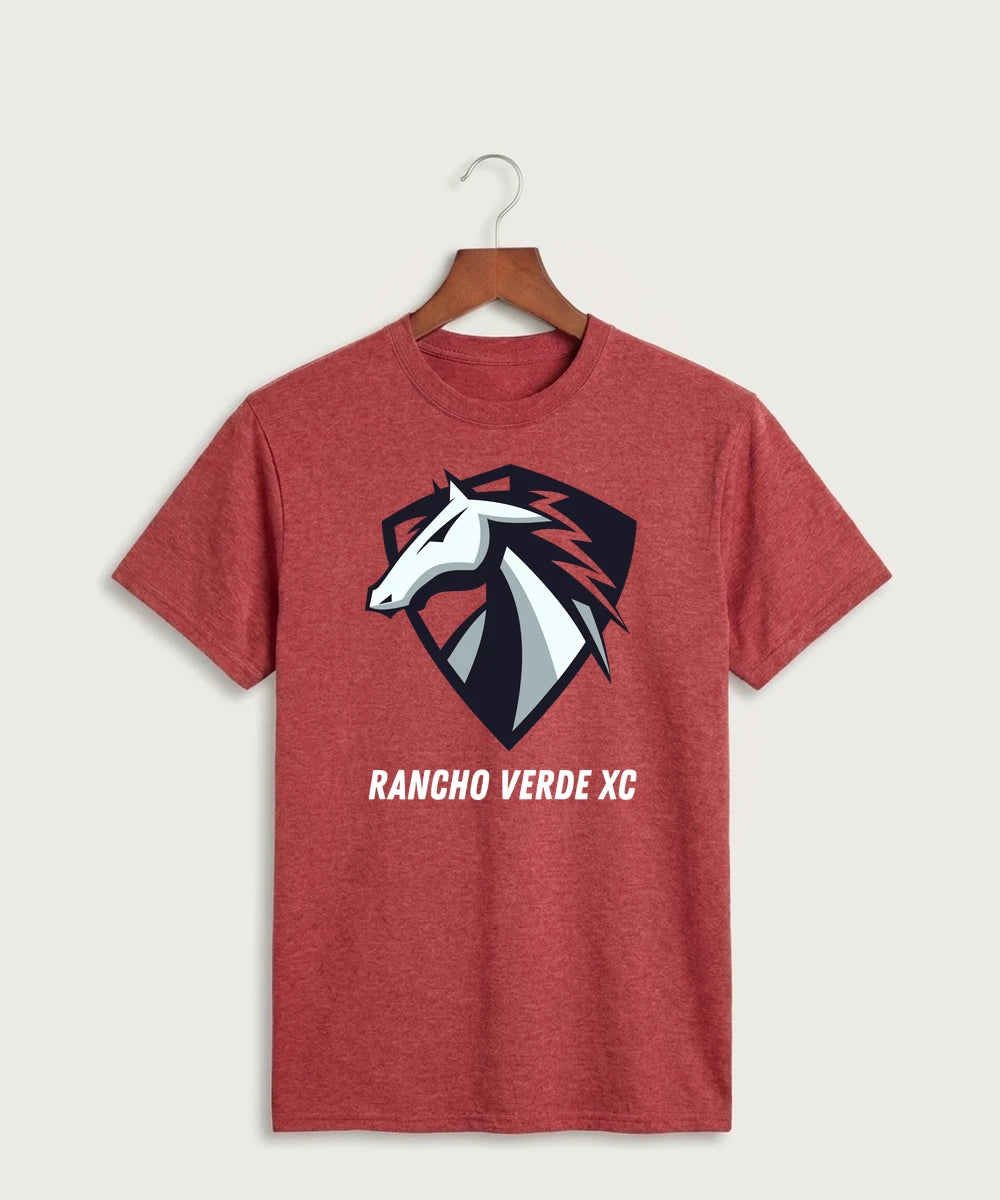 Rancho Verde XC - Heather Red Port & Co Core Cotton Tee. PC54